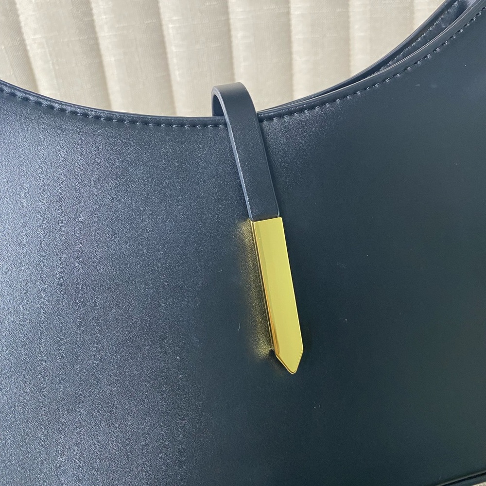 Melolila Crescent Shoulder Bag – Y2K Black Purse w/ Gold Hardware | $38 Retail - Picture 6 of 11